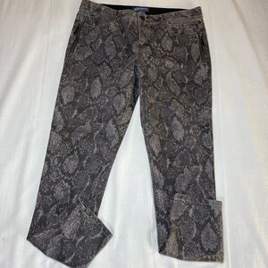 Democracy Ab Solution Jeans Womens 14 Jegging Zip Snake Skin Gray Denim 34 x 29